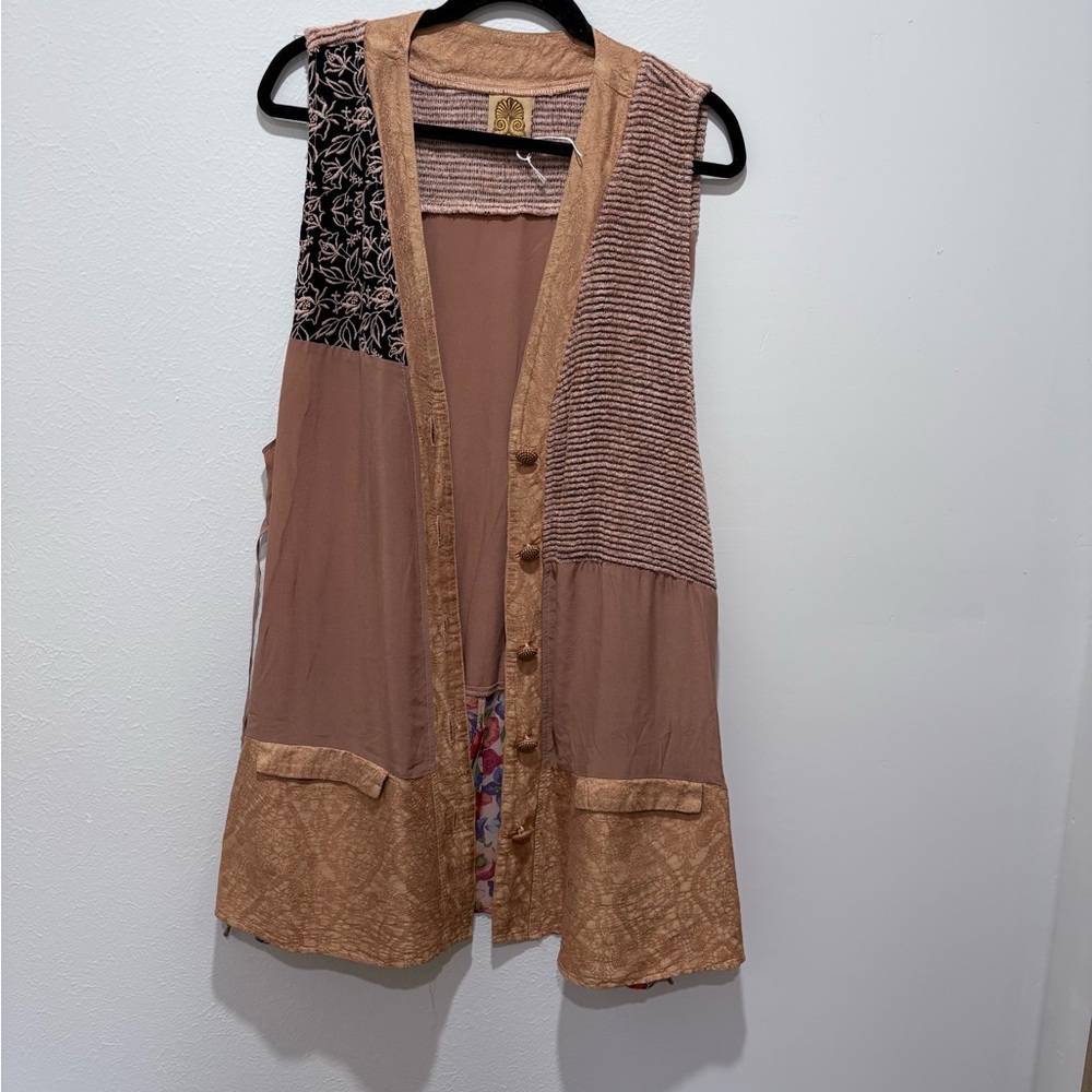Antique Multicolor Patchwork Vest - image 1